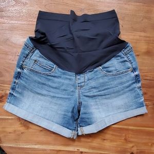Jean maternity shorts